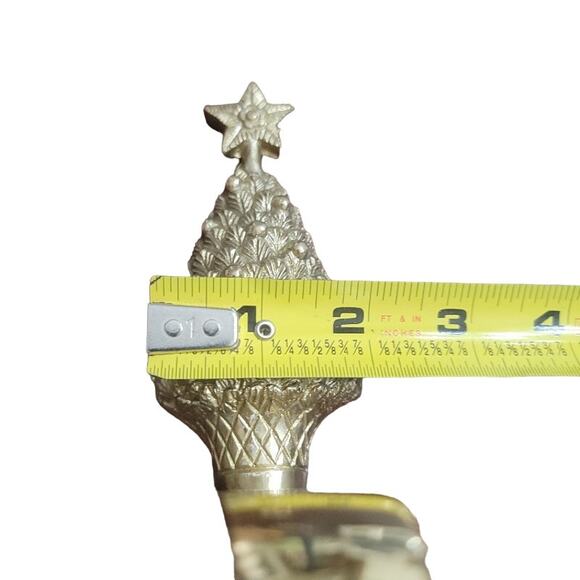 Kurt Adler Brass Christmas Tree Stocking Hanger Holder - Picture 6 of 8